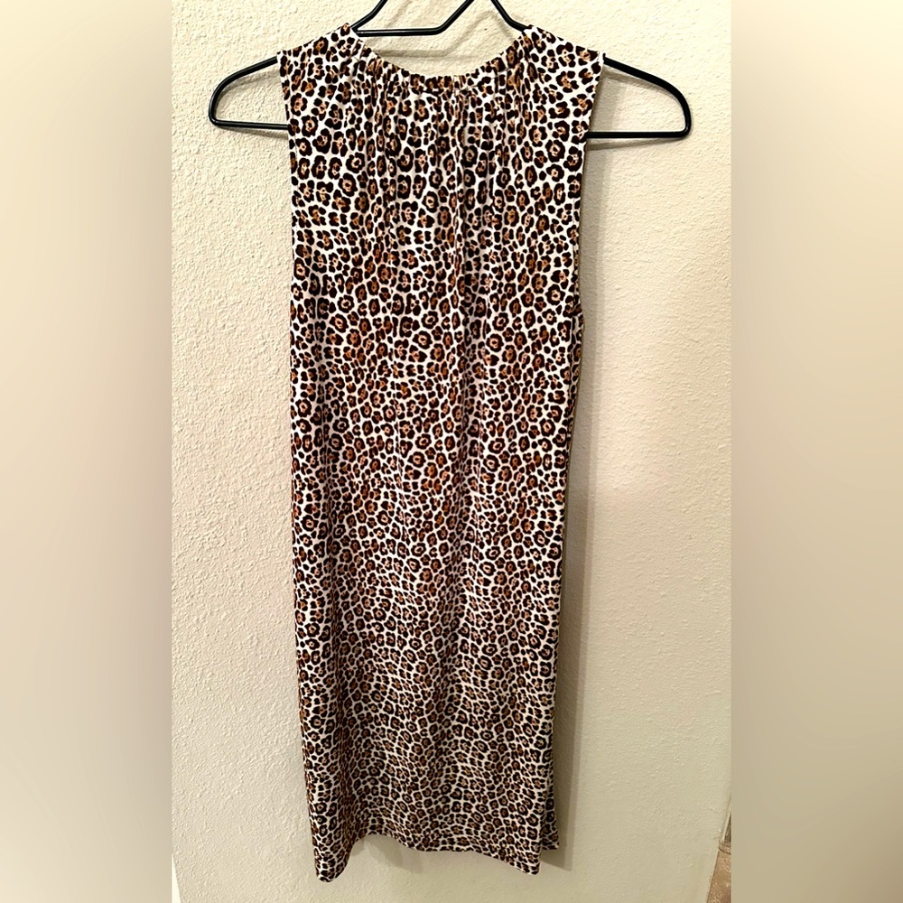 NWT Michael Kors Cheetah Print Shift Dress -Size S - Picture 2 of 3